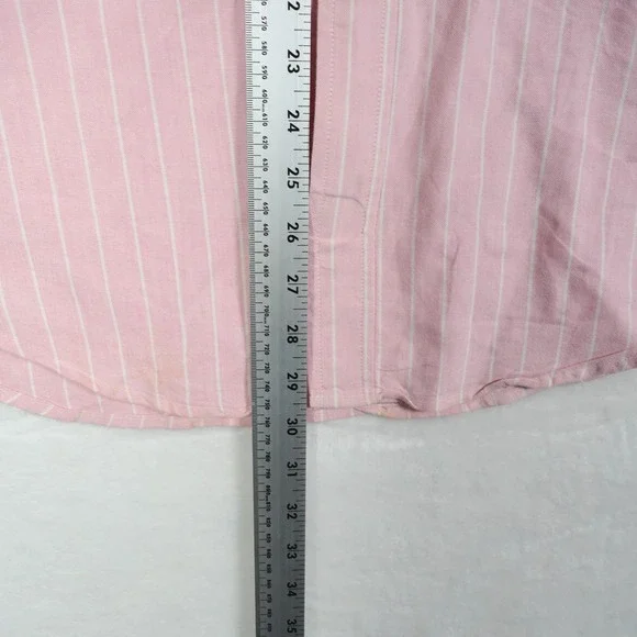 Polo Ralph Lauren Button Shirt Women's Size 14 Pink Oxford Stripe Crown Crest - Picture 5 of 7